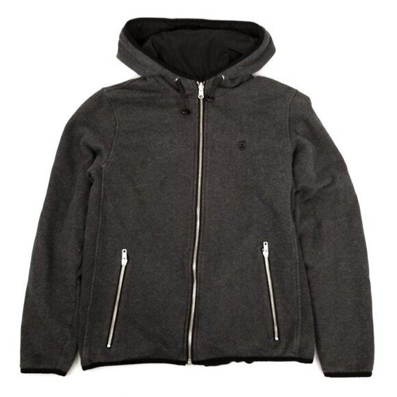 The Kooples Sport Reversible Windbreaker Hoodie Jacket Zip Up Mens Medium Black - Picture 2 of 11